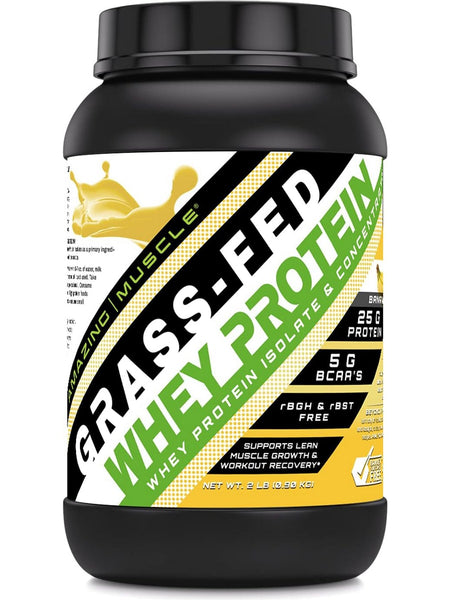 Amazing Muscle, Grass-Fed Whey Protein, Banana, 2 lbs