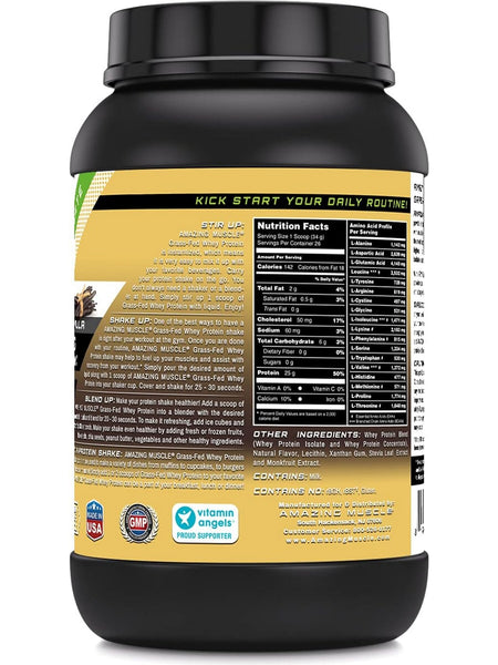 Amazing Muscle, Grass-Fed Whey Protein, Vanilla, 2 lbs