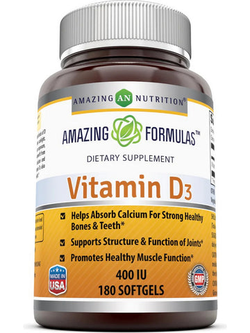 Amazing Formulas, Vitamin D3, 400 IU, 180 softgels