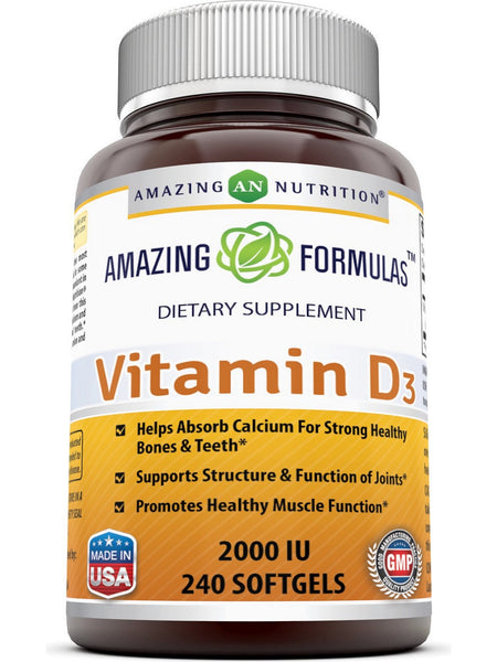 Amazing Formulas, Vitamin D3, 2000 IU, 240 softgels