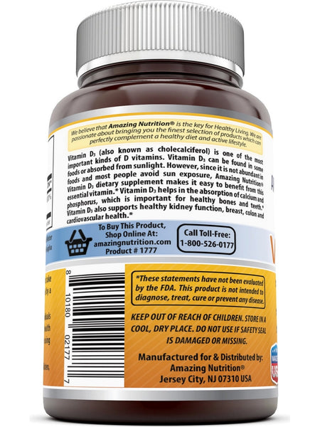 Amazing Formulas, Vitamin D3, 2000 IU, 240 softgels
