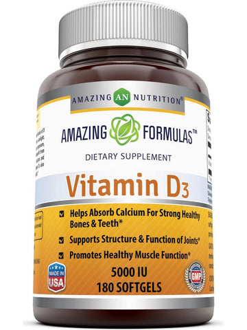 Amazing Formulas, Vitamin D3, 5000 IU, 180 softgels