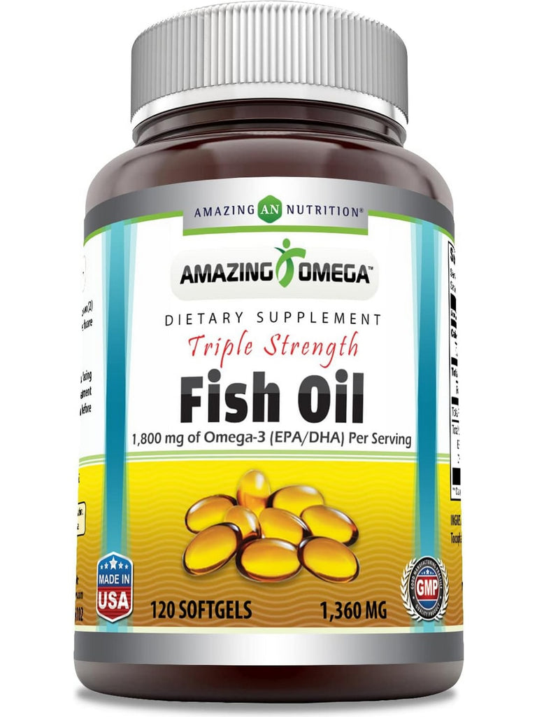 Amazing Omega, Triple Strength Fish Oil, 1360 mg, 120 softgels
