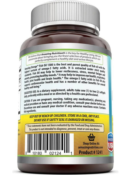Amazing Omega, Fish Oil, 1300 mg, 180 softgels