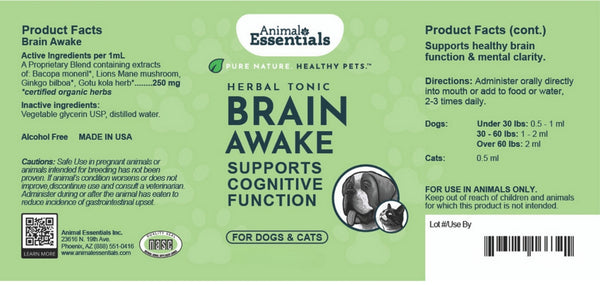 Animal Essentials, Brain Awake, 2 oz