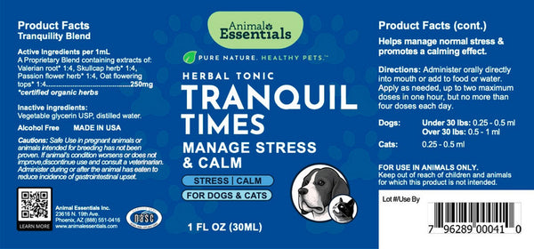 Animal Essentials, Tranquil Times, 1 fl oz