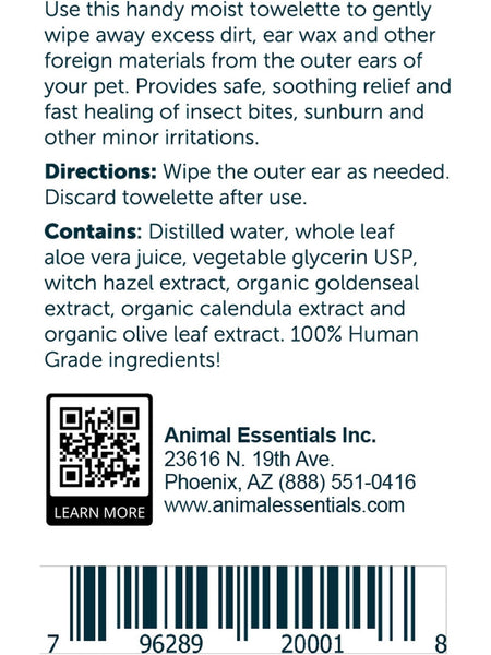 Animal Essentials, Herbal Wipes, 15 Individually Wrapped Towelettes