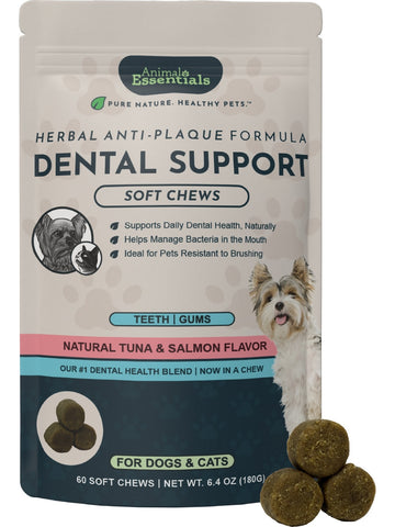 Animal Essentials, Dental Support, Natural Tuna and Salmon, 60 Soft Chews