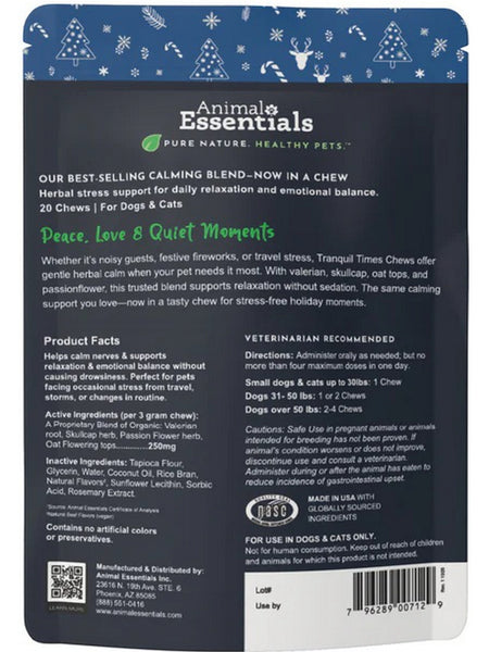 Animal Essentials, Tranquil Times, Natural Beef, 20 Soft Chews