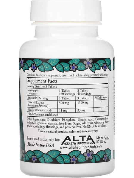 Alta Health Products, Herbal Silica with bioflavonoids, 120 Tablets