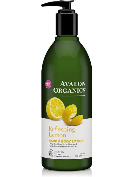 Avalon Organics, Refreshing Lemon Hand & Body Lotion, 12 oz