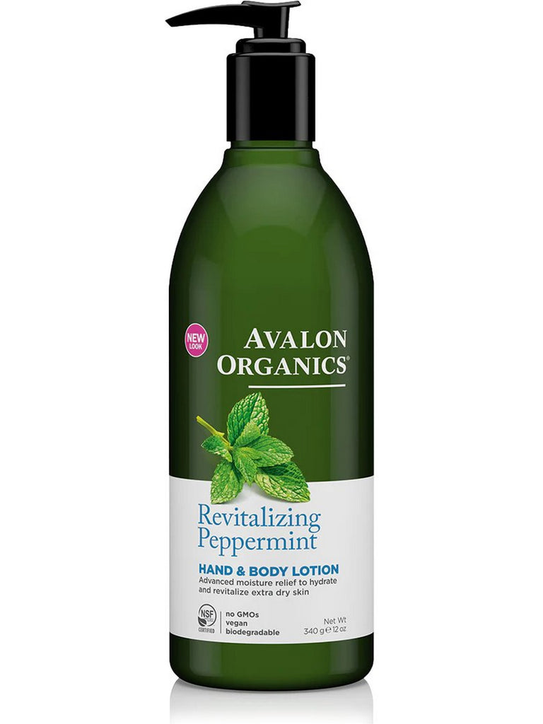 Avalon Organics, Revitalizing Peppermint Hand & Body Lotion, 12 oz
