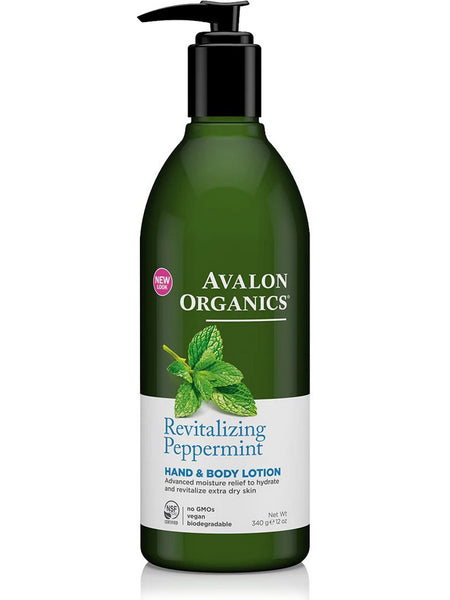 Avalon Organics, Revitalizing Peppermint Hand & Body Lotion, 12 oz