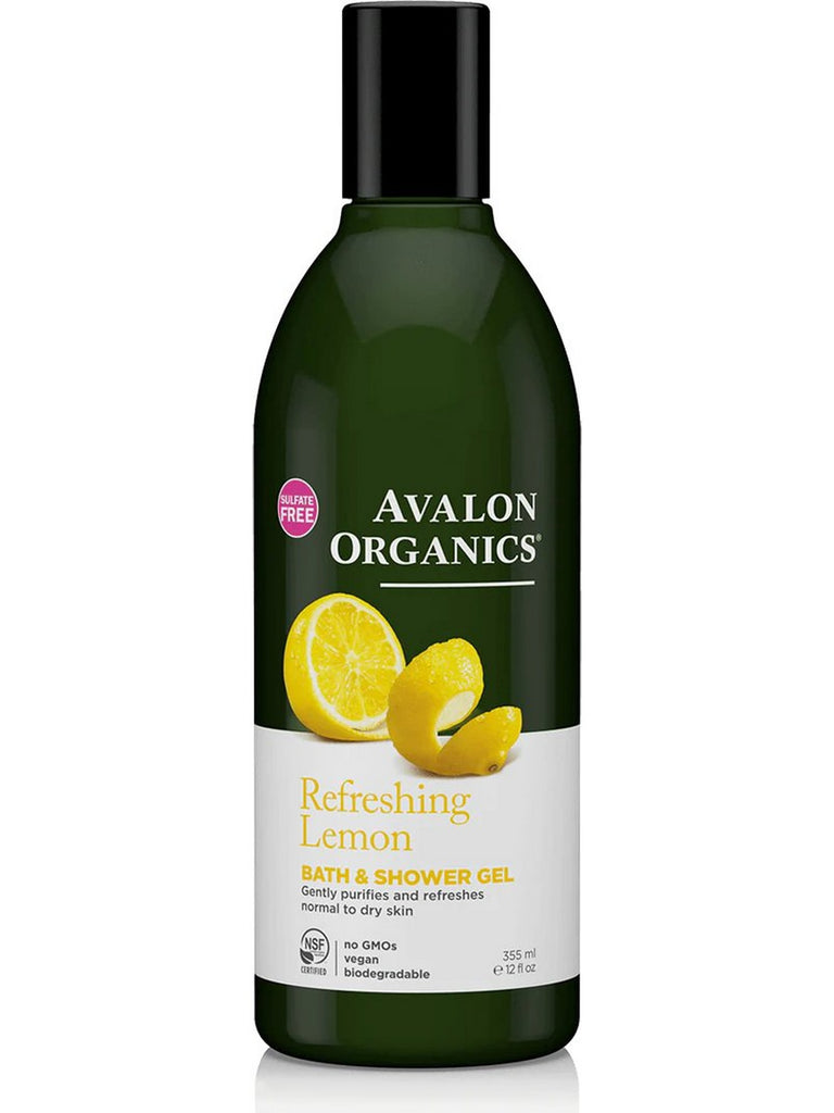 Avalon Organics, Refreshing Lemon Bath & Shower Gel, 12 fl oz