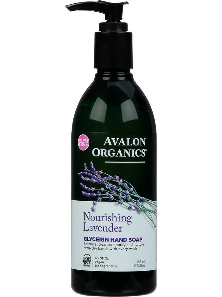 Avalon Organics, Nourishing Lavender Glycerin Hand Soap, 12 fl oz