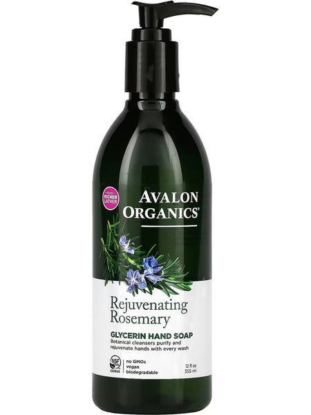Avalon Organics, Rejuvenating Rosemary Glycerin Hand Soap, 12 fl oz