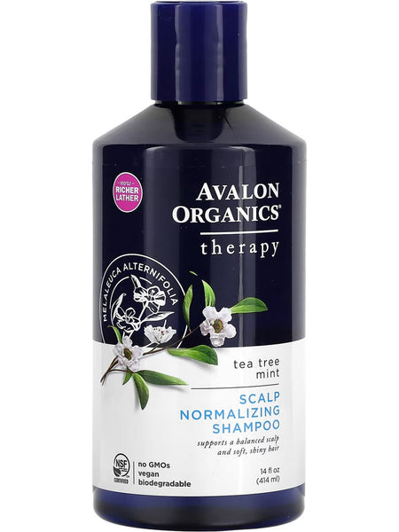 Avalon Organics, Scalp Normalizing Tea Tree Mint Shampoo, 14 fl oz