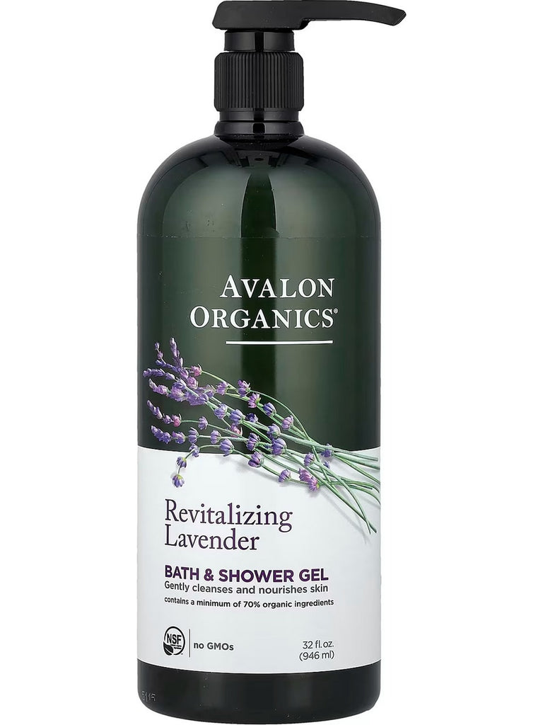 Avalon Organics, Bath and Shower Gel, Revitalizing Lavender, 32 fl oz