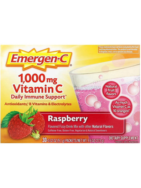 Emergen-C, Vitamin C, 1,000 mg, Raspberry, 30 Packets