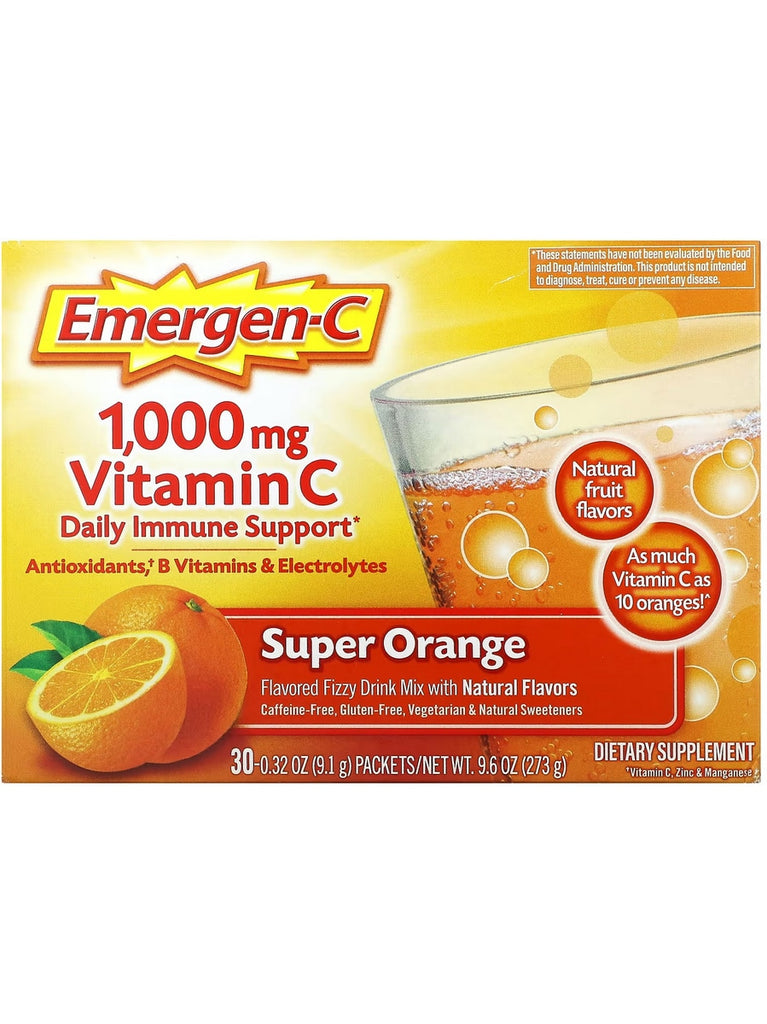 Emergen-C, Vitamin C, 1,000 mg, Super Orange, 30 Packets