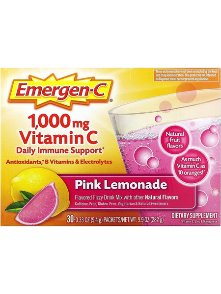 Emergen-C, Vitamin C, 1,000 mg, Pink Lemonade, 30 Packets