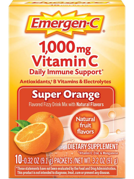 Emergen-C, Vitamin C, 1,000 mg, Super Orange, 10 Packets