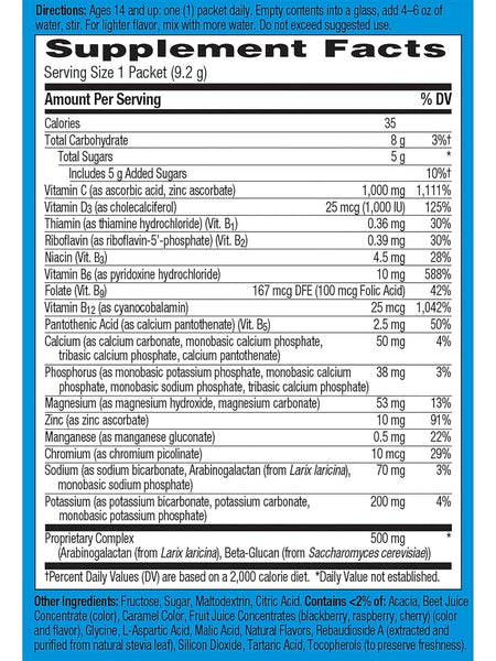 Emergen-C, Immune + Vitamin C plus Vitamin D and Zinc, 1,000 mg, Raspberry, 10 Packets
