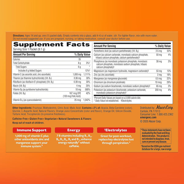 Emergen-C, Vitamin C, 1,000 mg, Super Orange, 60 Packets