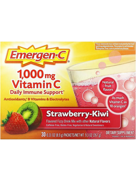 Emergen-C, Vitamin C, 1,000 mg, Strawberry-Kiwi, 30 Packets