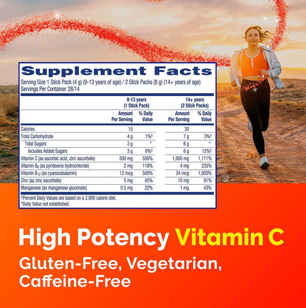 Emergen-C, Crystals, Vitamin C, 500 mg, Strawberry Burst, 28 Stick Packs