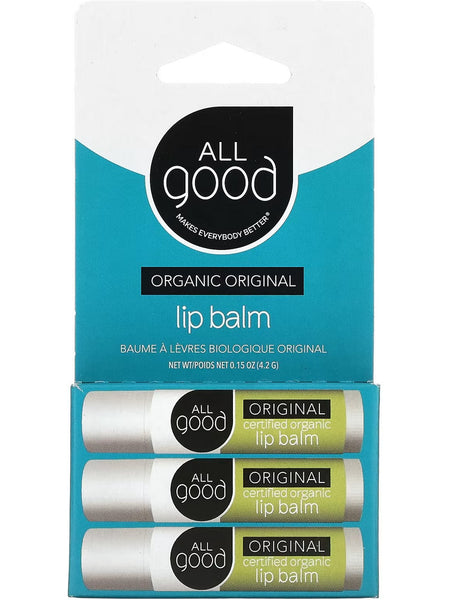 All Good, Organic Lip Balm, Original, 3 Pack, 4.2 g