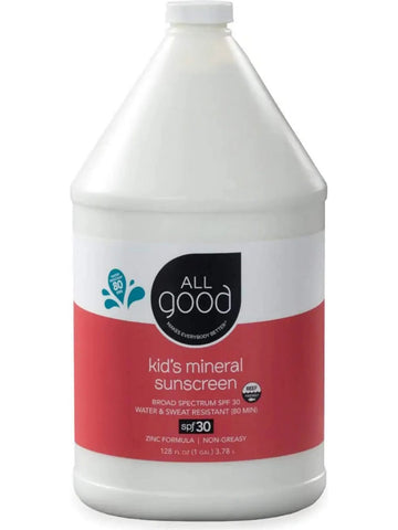 All Good, Kid’s Mineral Sunscreen Lotion, Refill SPF30, 128 oz