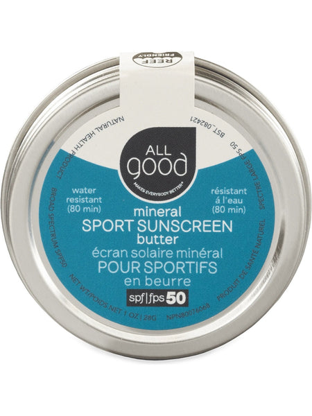 All Good, Mineral Sunscreen Butter SPF50, 1 oz