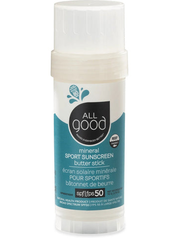 All Good, Sport Sunscreen Butter Stick SPF50, 2.75 oz