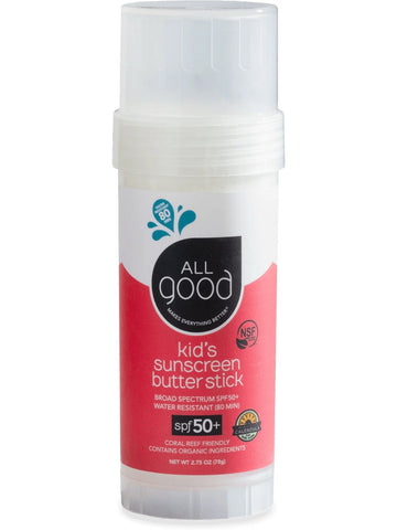 All Good, Kids Sunscreen Butter Stick SPF50, 2.75 oz