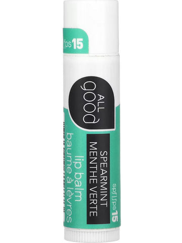 All Good, Lip Balm SPF15, Spearmint, 4.25g