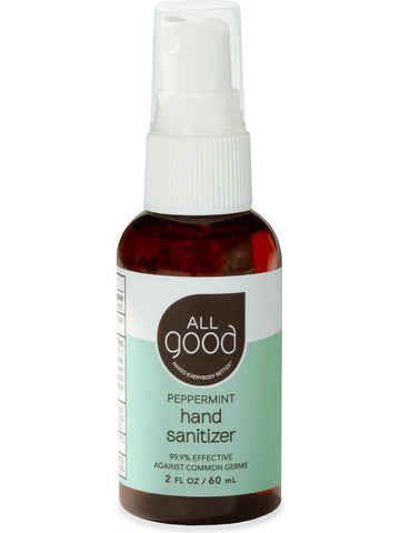 All Good, Peppermint Hand Sanitizer Spray, 2 oz