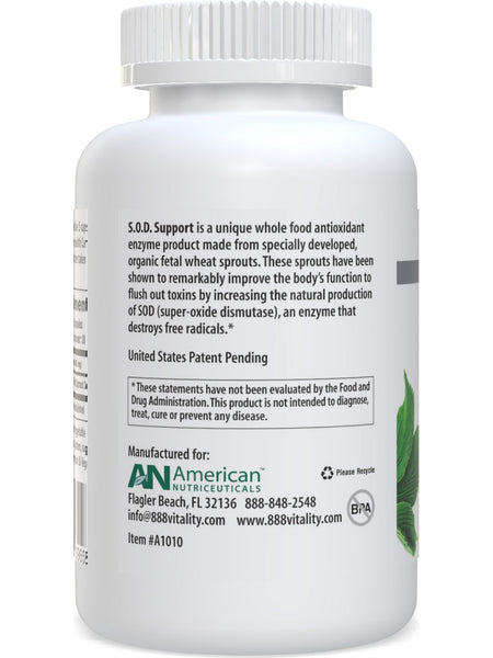 American Nutriceuticals, S.O.D. Support, 190 Vegetarian Capsules