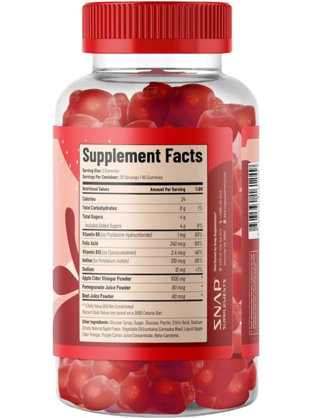 Snap Supplements, Apple Cider Vinegar with the Mother, 60 Gummies