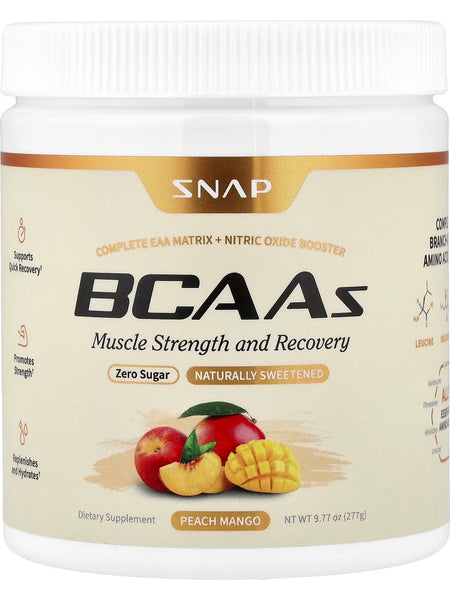 Snap Supplements, BCAAs, Peach Mango, 9.77 oz
