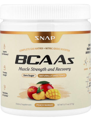 Snap Supplements, BCAAs, Peach Mango, 9.77 oz