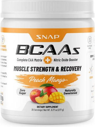 Snap Supplements, BCAAs, Peach Mango, 9.42 oz