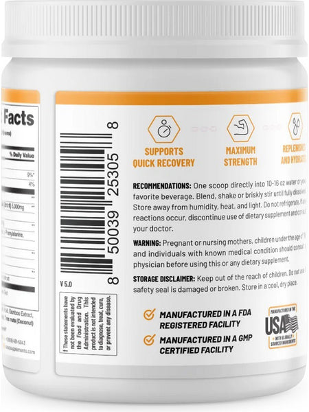 Snap Supplements, BCAAs, Peach Mango, 9.42 oz