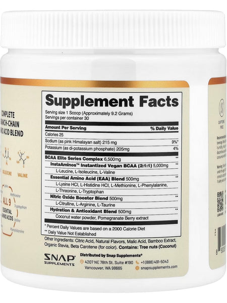 Snap Supplements, BCAAs, Peach Mango, 9.77 oz