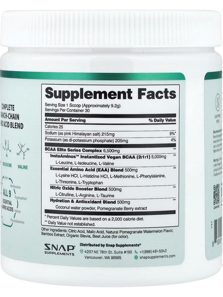 Snap Supplements, BCAAs, Pomegranate Watermelon, 9.77 oz