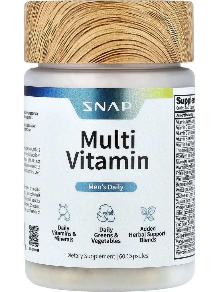 Snap Supplements, Men's Daily Multi Vitamin, 60 Capsules