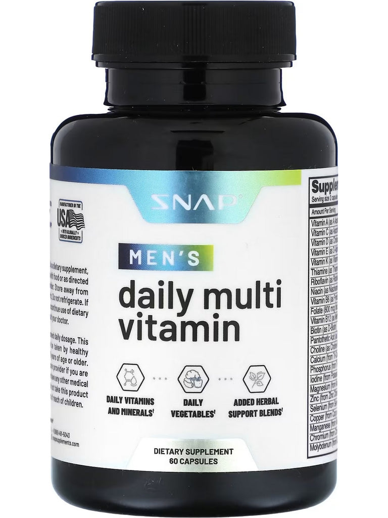 Snap Supplements, Men's Daily Multi Vitamin, 60 Capsules