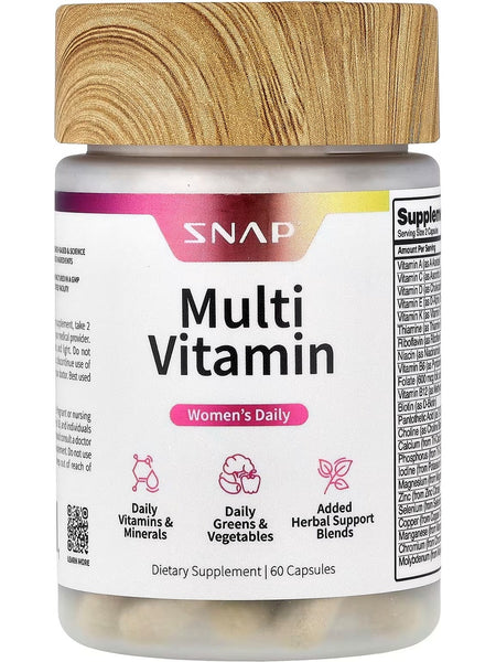 Snap Supplements, Women's Daily Multi Vitamin, 60 Capsules