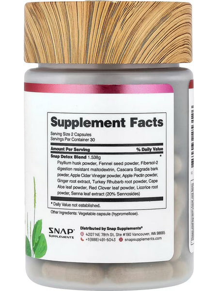 Snap Supplements, Detox Blend, Advanced Cleansing, 60 Capsules