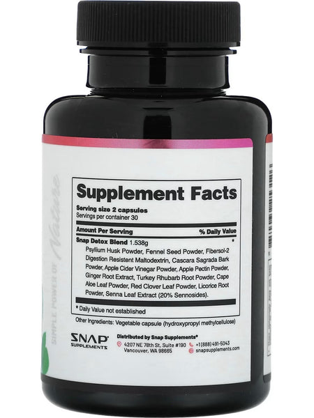 Snap Supplements, Detox Advanced Cleansing Blend, 60 Capsules